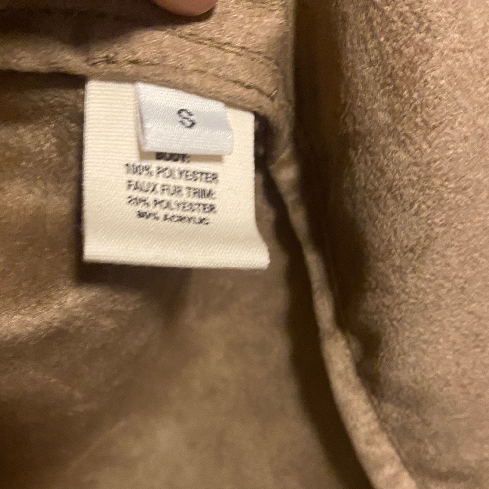 Stevie Suede Vegan Long Vest with Faux Fur Trim  Size Small - Picture 4 of 10